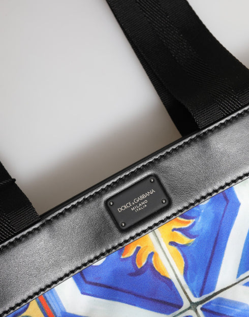 Dolce & Gabbana Multicolor Maiolica Print Tote Shoulder Bag – Women